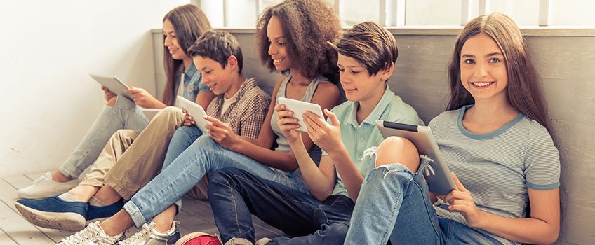 Moms, Kids and Smart Connected Toys Kids on tablets using app