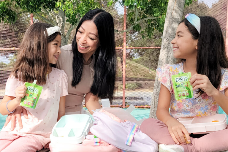 Blog – GoGo squeeZ – Lenore Swegart Back To School Mom blogger featuring a food brand in a lifestyle setting, creating authentic content that supports SEO through backlinks and keyword-rich storytelling.