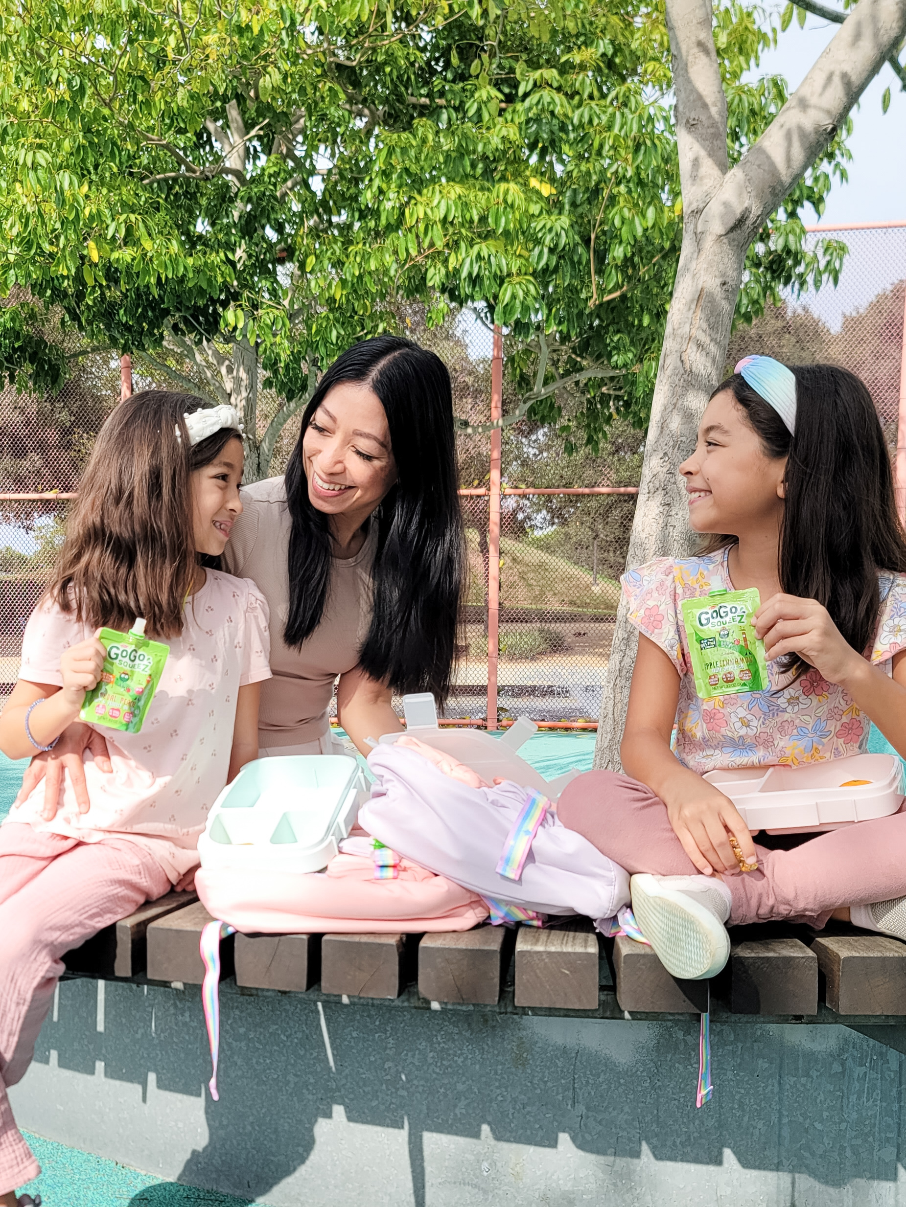 Blog – GoGo squeeZ – Lenore Swegart Back To School Mom blogger featuring a food brand in a lifestyle setting, creating authentic content that supports SEO through backlinks and keyword-rich storytelling.