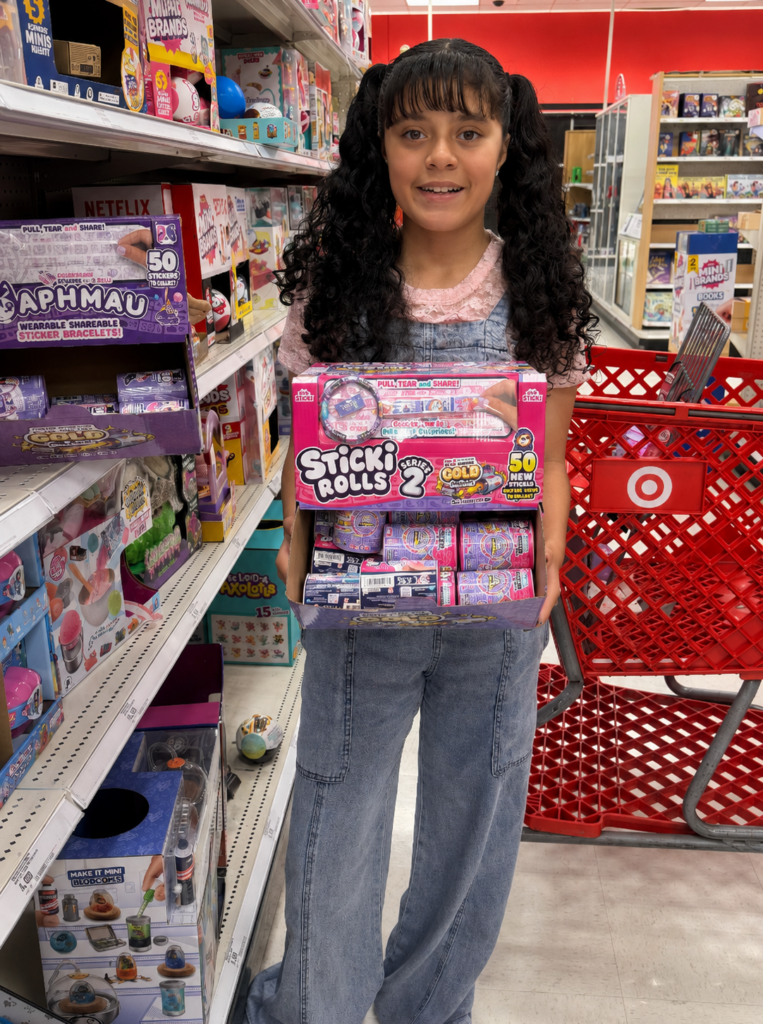 Mom influencer creating in-store product discovery content for a Target product launch